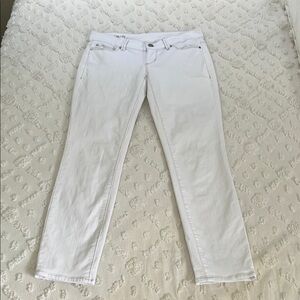 Ann Taylor Modern Fit White Crop Jeans